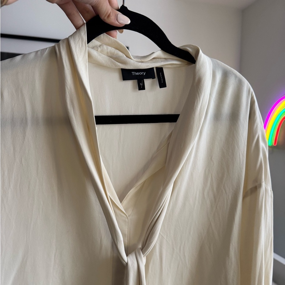 Theory Cream Blouse
